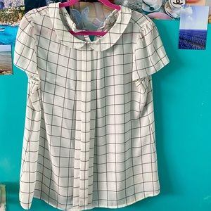 The Loft collared white blouse